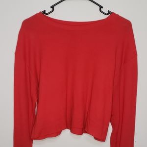 Red long sleeve crop top